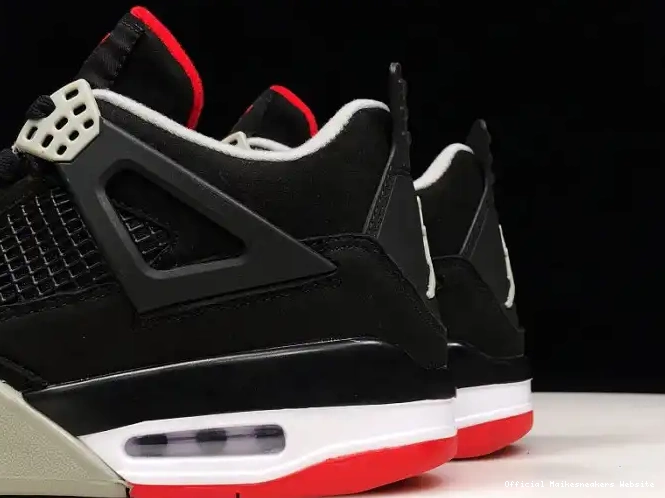 Official Maikesneakers 4 RETRO BLACK CEMENT JORDAN 308497-060 0516